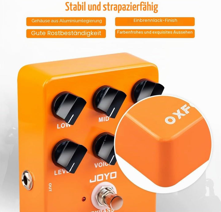 JOYO Overdrive Gitarreneffektpedal Verstärker Simulation Verzerrungspedal für E-Gitarre – Bypass (Ox