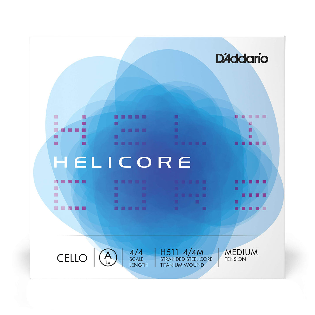 D'Addario H511-4/4M Helicore Cello Einzelsaite 'A' Titanium umsponnen 4/4 Medium Medium A String, Me