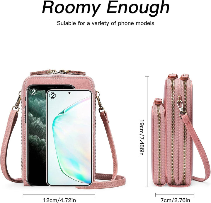 SENDEFN Handytasche zum Umhängen - Handy Umhängetasche Damen Handytasche Leder Handytasche mit Geldb