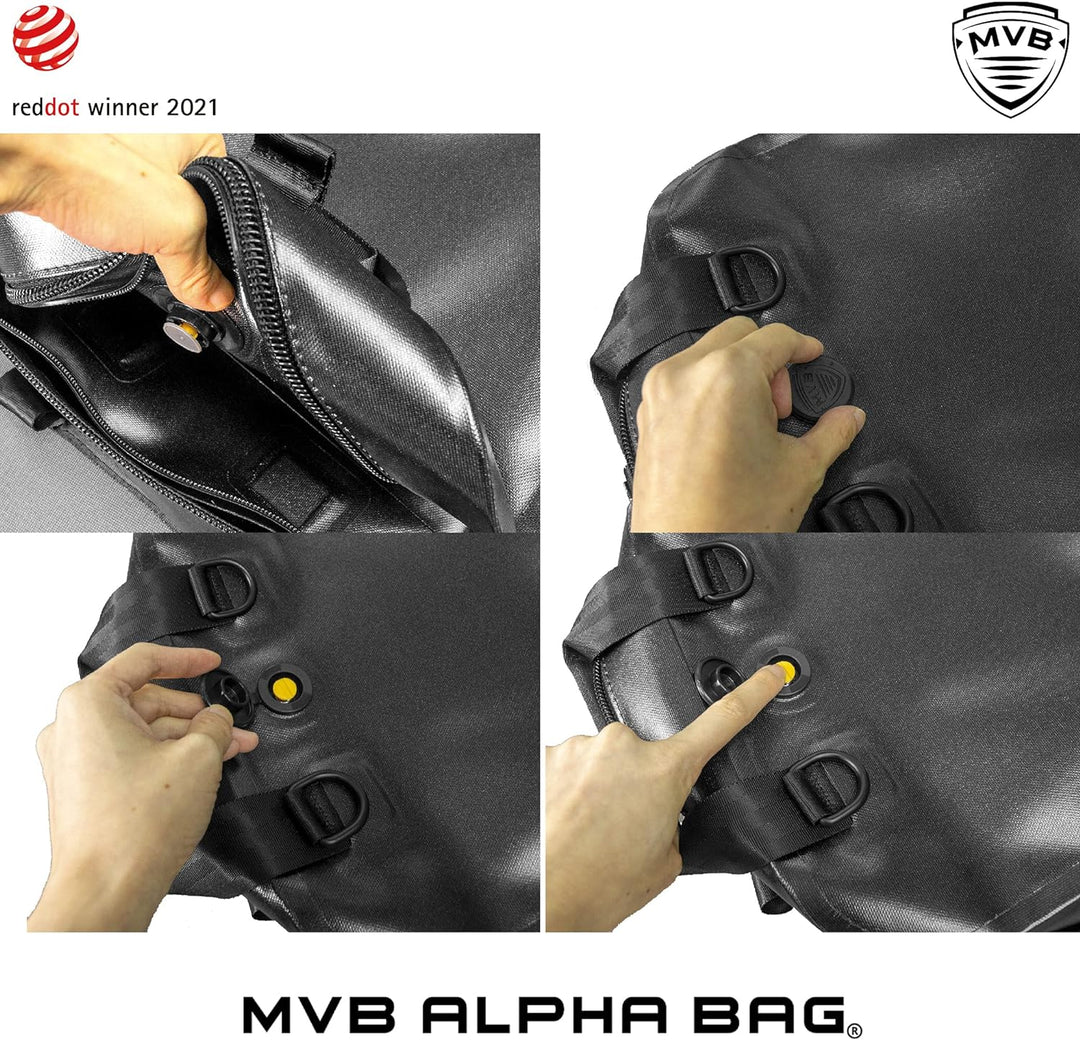 MVB Alpha Bag Rucksack wasserdicht für Damen und Herren schwarz I Allround-Rucksack Reiserucksack le