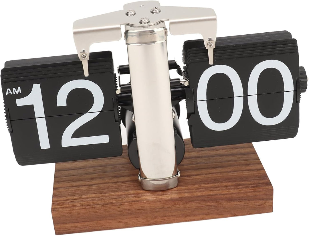 banapoy Flip-Schreibtischuhr, Retro-Vintage-Flip-Down-Uhr, Automatisch Drehende Digitalanzeige, Mech