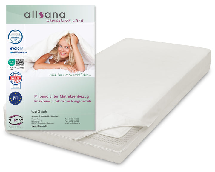 Allsana Allergiker Matratzenbezug 80x200x20 cm | Allergie Bettwäsche | Anti Milben Encasing | Milben