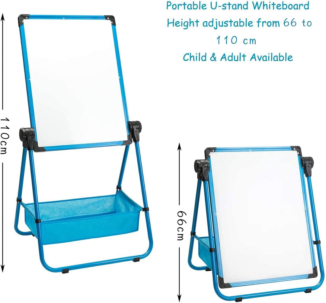 DOEWORKS Kinder Whiteboard Doppelseitiges Staffelei Kinder Whiteboard & Kreidetafel, Magnetische Whi