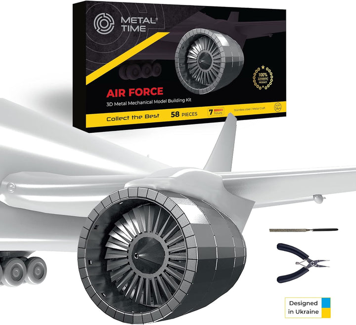 Metal-TIME Jet Engine Turbine, 3D Metall Puzzle, Jet Engine Assemble Model Kit, 3D Metall Modell DIY