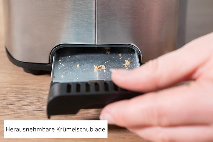 Unold 38216 Toaster Thommy – 2-Scheiben-Toaster, 850 W, wärmeisoliertes Edelstahlgehäuse, Extra-gros