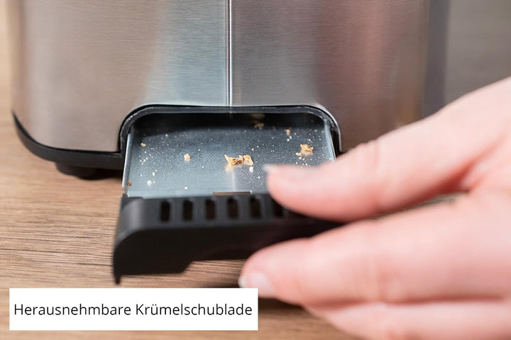 Unold 38216 Toaster Thommy – 2-Scheiben-Toaster, 850 W, wärmeisoliertes Edelstahlgehäuse, Extra-gros