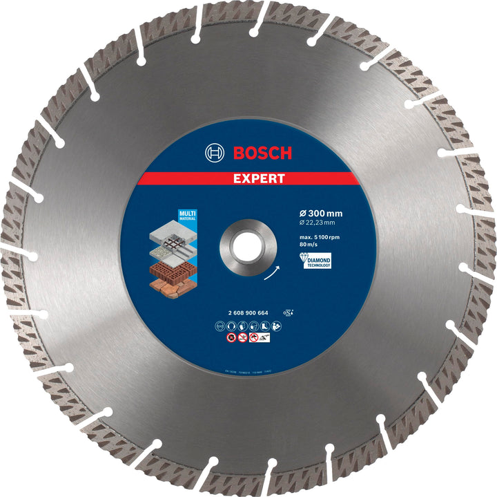 Bosch Professional 1x Expert MultiMaterial Diamanttrennscheiben (für Beton, Ø 300 mm, Zubehör Grosse