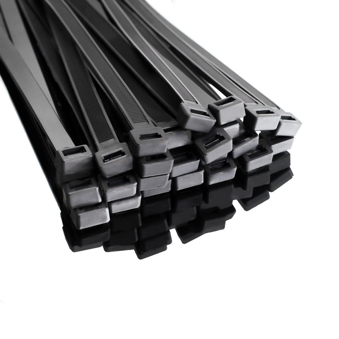 SWEED 250 Stück 600mm Kabelbinder Schwarz lang, Zip Kabelbinde Gross Auch UV Beständig, Schwarze Kab