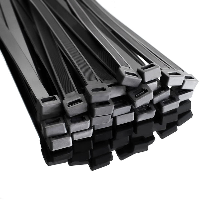 SWEED 250 Stück 600mm Kabelbinder Schwarz lang, Zip Kabelbinde Gross Auch UV Beständig, Schwarze Kab