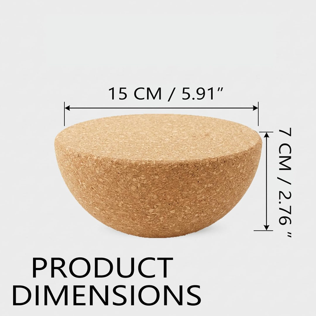 Balance Board Halbkugel, Balance Ball Kork Massivem Kork, Ø 15cm, Höhe 7cm, Antirutsch Design 360° G