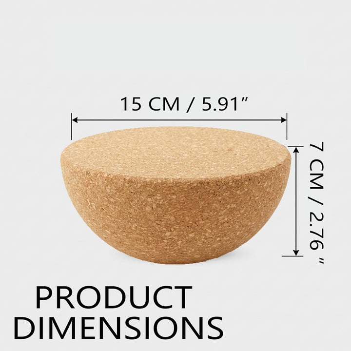 Balance Board Halbkugel, Balance Ball Kork Massivem Kork, Ø 15cm, Höhe 7cm, Antirutsch Design 360° G