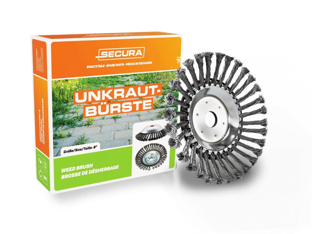 SECURA Bürstenkopf Unkrautbürste für Motorsense Freischneider 25,4mm Bohrung 200mm Ø 1 200mm, 1 200m