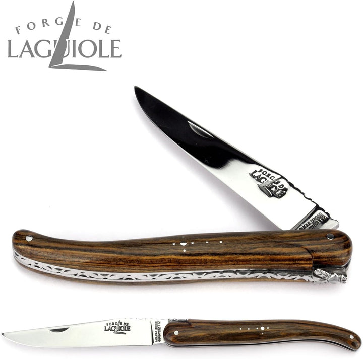 Forge de Laguiole Collection Taschenmesser - 12 cm - Griff Pistazienholz - Klinge 10 cm matt