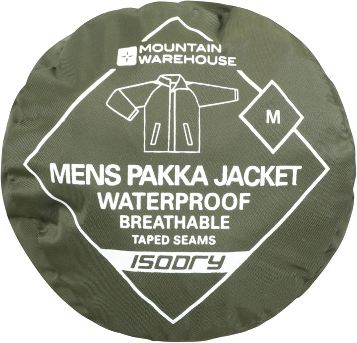Mountain Warehouse Pakka Herren Wasserdicht Leichte verpackbare Regen Renn Sport Jacke XXS Dunkel Kh