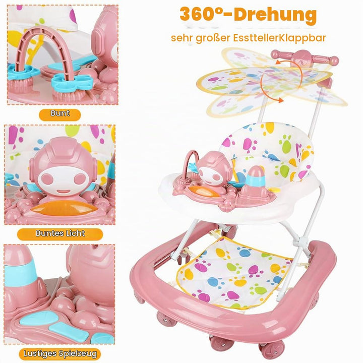 5-in-1 Lauflernhilfe für Babys, mit 5 verstellbaren Höhen, Lauflernhilfe für Babys, faltbar, mit abn