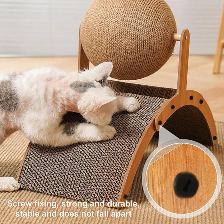 Katzen Kratzspielzeug -,Interaktiver Vertikaler Kratzer Für Kätzchen & Seniorenkatzen Mit Wellpappe