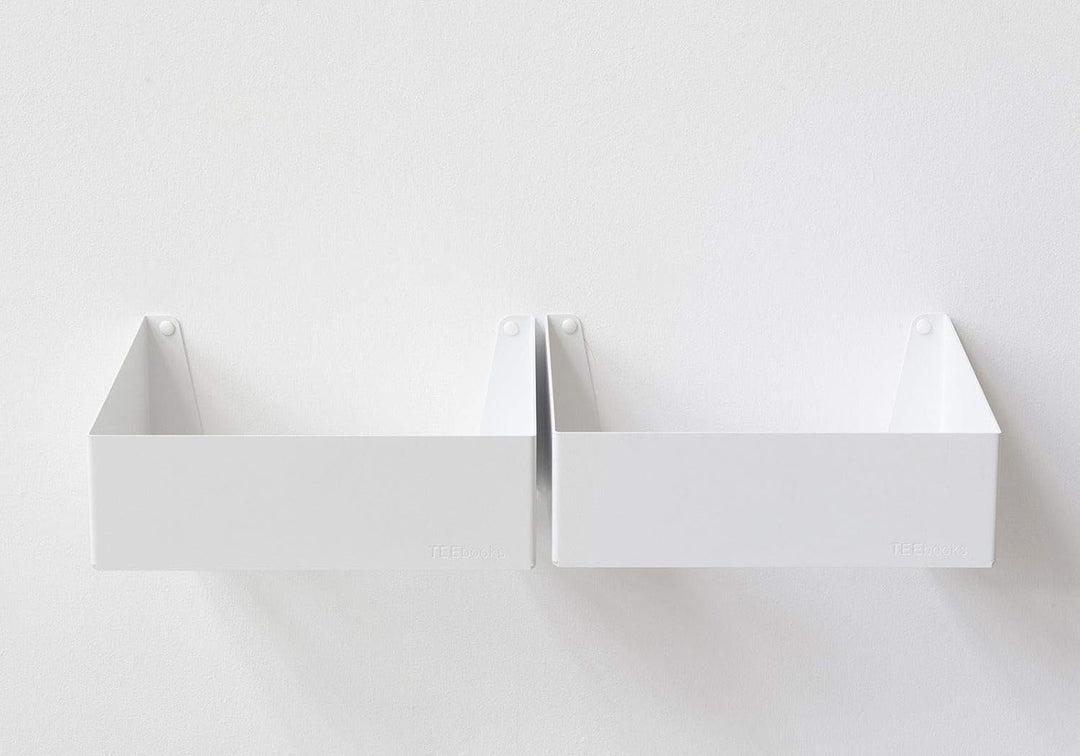 Teebooks Aufbewahrung für Vinyl - Set mit 2 Regalen - Stahl - Weiss - 15 x 25 x 32, 2er-pack Weiss