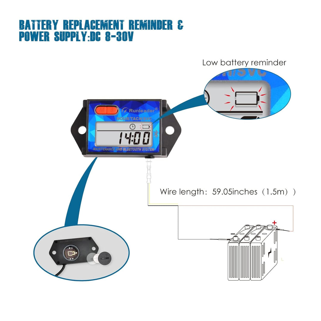 2 PCS of Runleader RL-HM027BT Digitaler Bluetooth-Drehzahlmesser, Batterie austauschbar.
