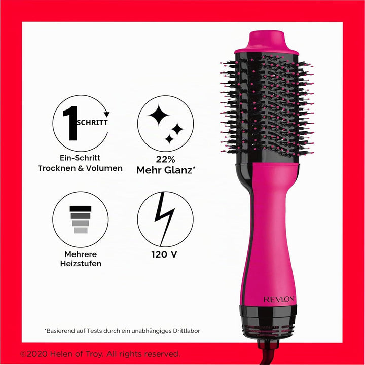 Revlon Salon One-Step Haartrockner und Volumiser – New Pink Edition (One-Step, 2-in-1 Styling Tool,