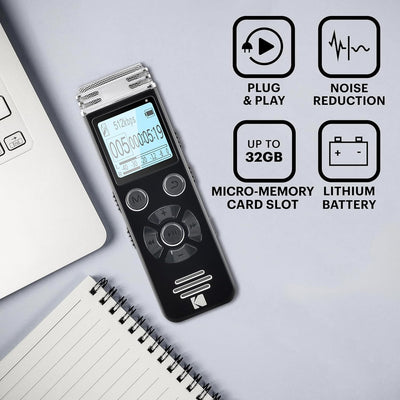 KODAK Hohe Intensität VRC450 digitaler Voice Recorder | Sprachgesteuertes wiederaufladbares Mini Dik