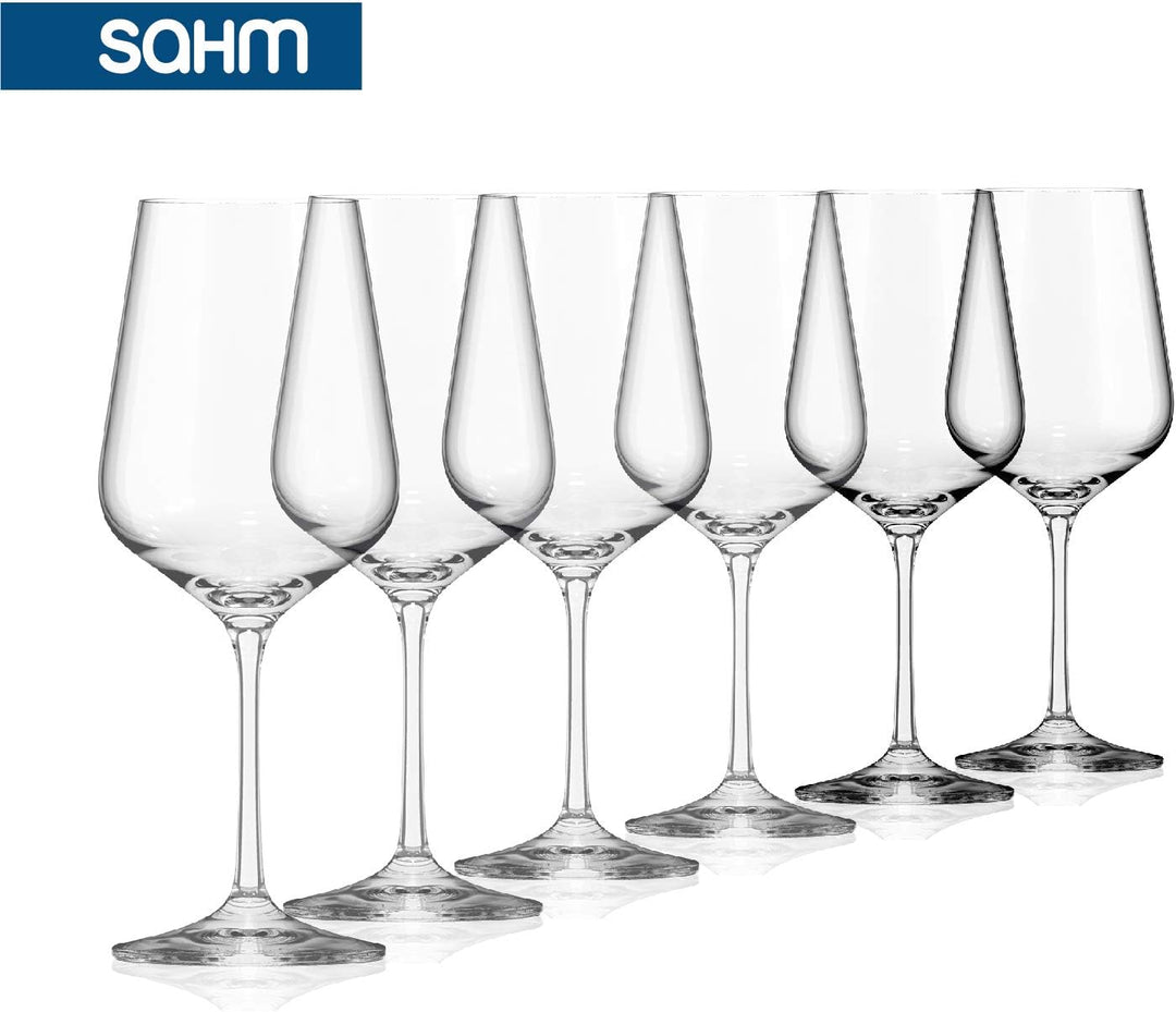 Sahm Weingläser Rotwein Set (6 STK) - 580 ml Rotweingläser - Spülmaschinengeeignet - Langlebiges Wei