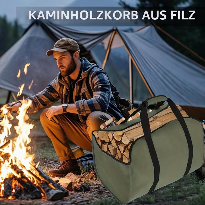 Brennholz Tragetasche gross Kaminholz Tasche Holzkorb – Aus reissfestem, wasserdichtem Oxford, ideal