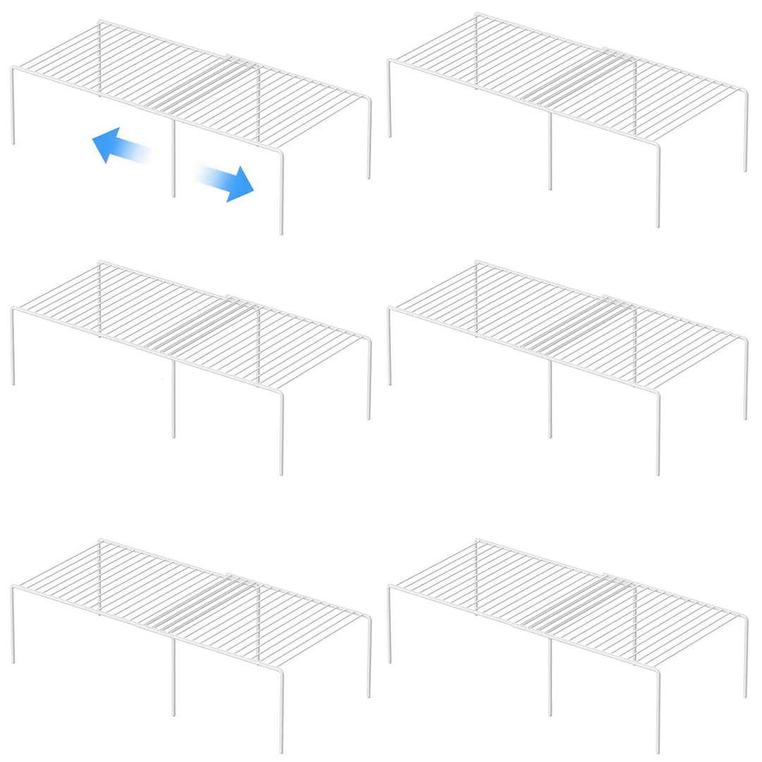 Küchenschrank Erweiterbare Regal-Organizer Set von 6 Stück, verstellbare Metalldraht, Speisekammer-A