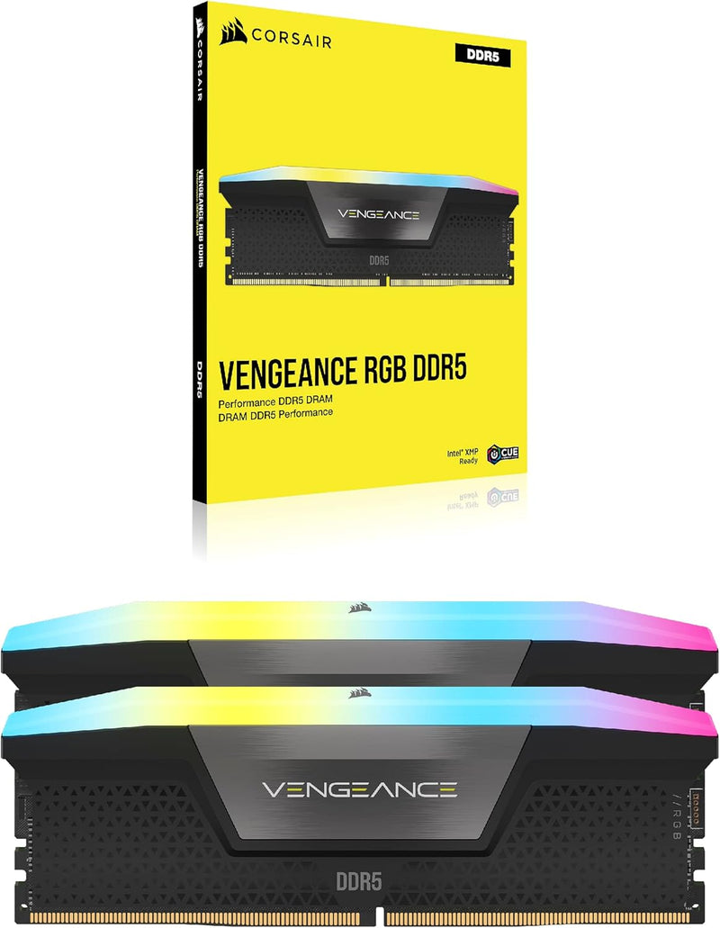 Corsair VENGEANCE RGB DDR5 RAM 32GB (2x16GB) 6000MHz CL36 Intel XMP iCUE Kompatibel Computer Speiche