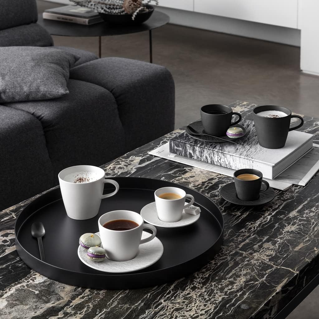 Villeroy und Boch - Manufacture Rock blanc Mokka-/Espressoobertasse, weisse Tasse für Espresso und M
