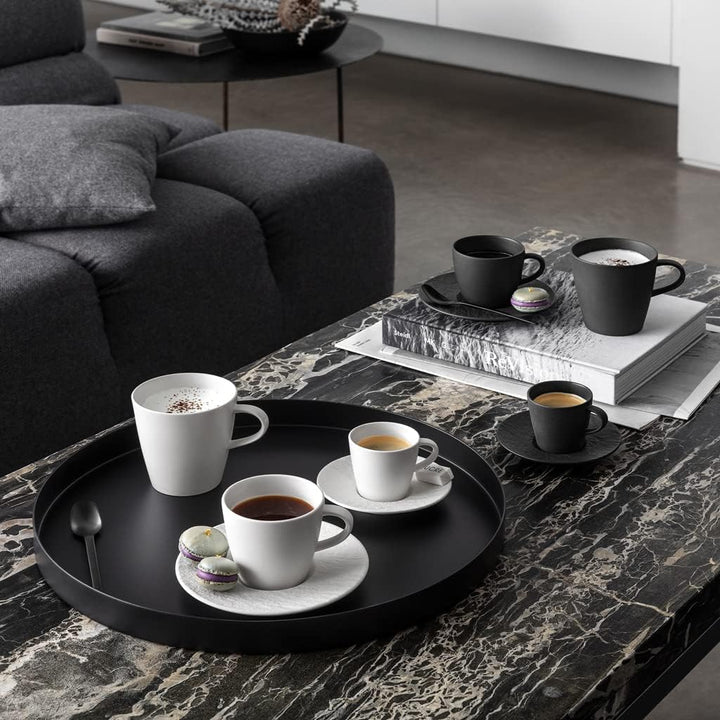 Villeroy und Boch - Manufacture Rock blanc Mokka-/Espressoobertasse, weisse Tasse für Espresso und M