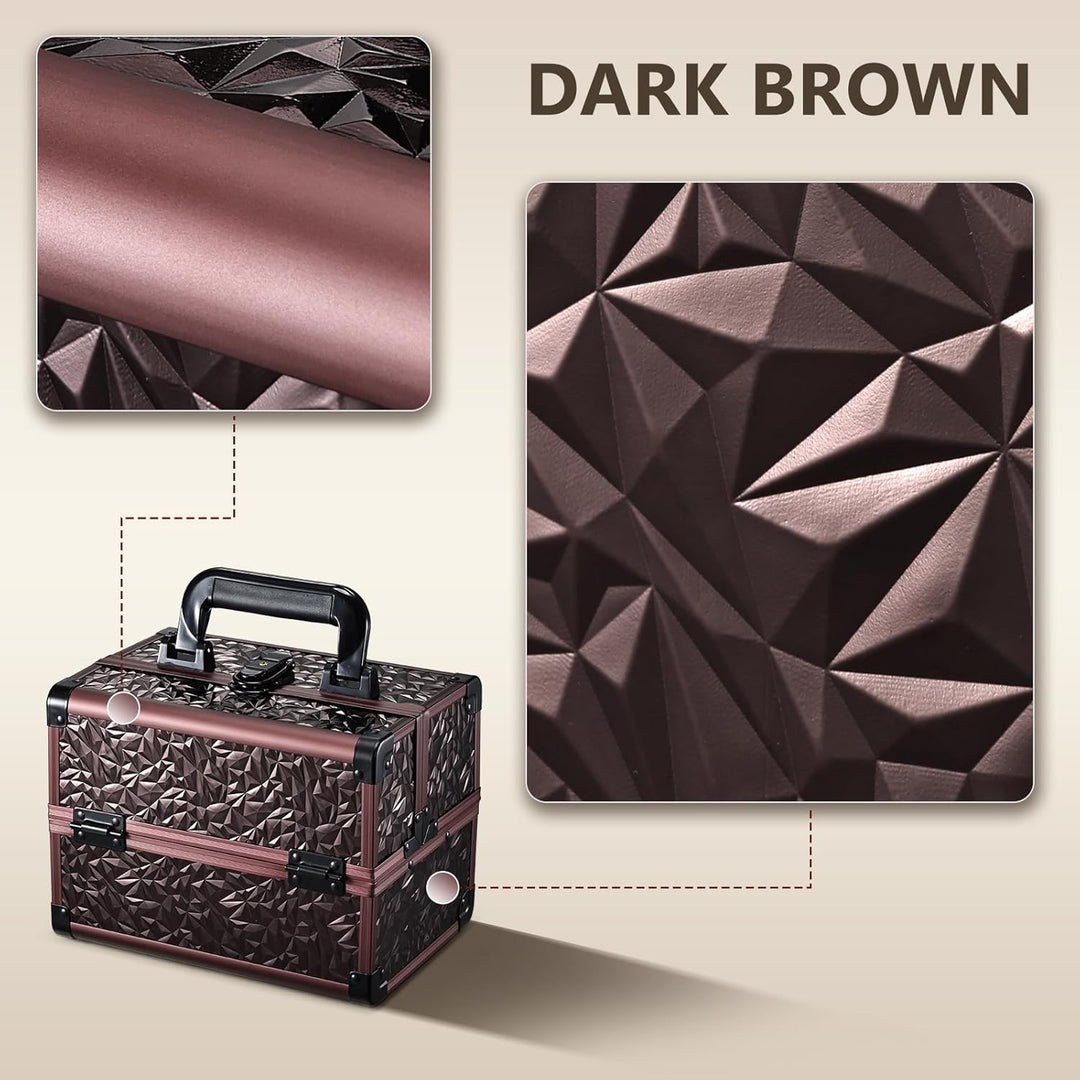 Kosmetikkoffer Schminkkoffer Leer Make up Koffer mit Spiegel Abschliessbare Beauty Case Nagelkoffer