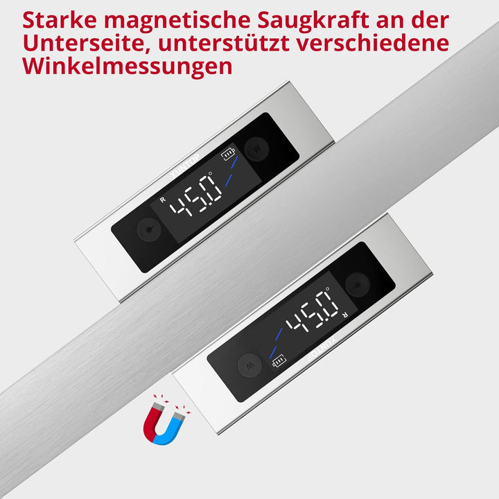 XUNTOP Digitaler Winkelmesser Neigungsmesser Dual-Laser Wasserwaage Dual Axis Level Box mit Dual-LCD