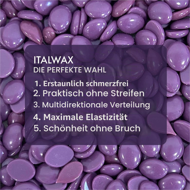 Italwax Plum – 1Kg - Waxing Perlen für Haarentfernung - Natürliche Formulierung für alle Hauttypen -