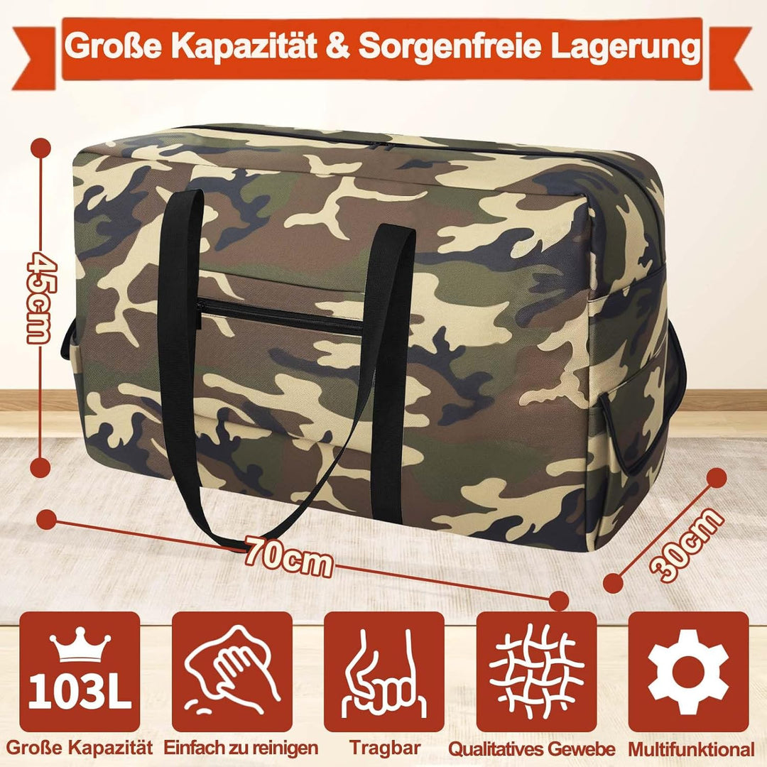 Extra Grosse Reisetasche, Wasserdicht Transporttasche, Heavy Duty Tragetasche mit verstärkten Griffe