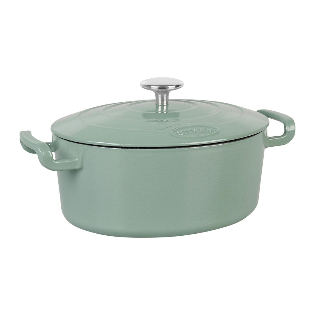 Sitram Sitrabella 715405 Schmortopf, oval, aus emailliertem Gusseisen, Länge 26 cm, 4 l, aussen emai