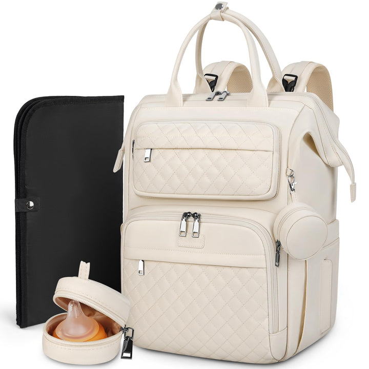 RAINSMORE Baby Wickelrucksack Gross Wickeltasche Rucksack mit Wickelauflage Schnullerhalter Kinderwa