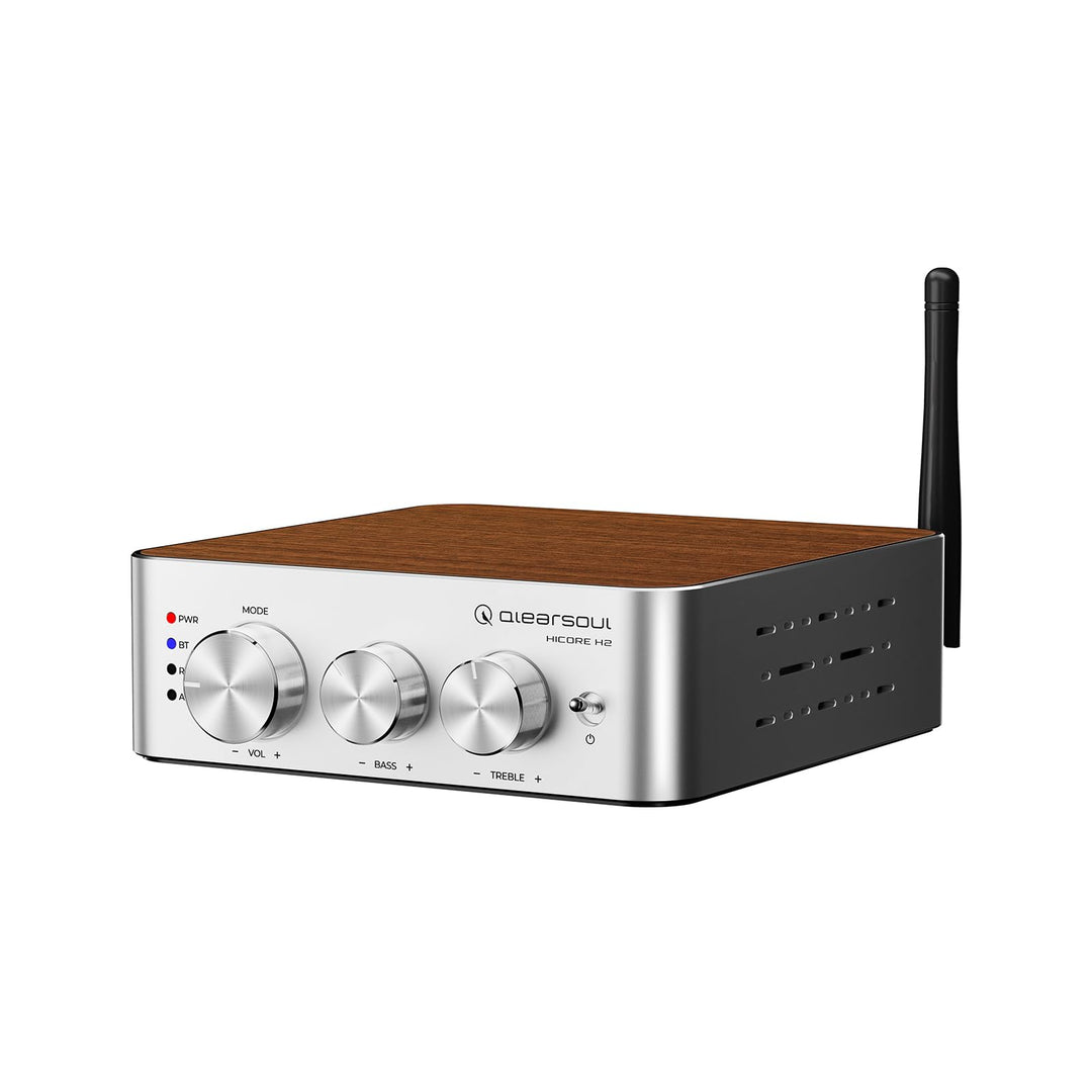 Qlearsoul HiCore H2 Bluetooth 5.4 HiFi-Stereo-Verstärker — TI TPA3255 Klasse D, 100 W x2 (@ 4Ω) Nenn