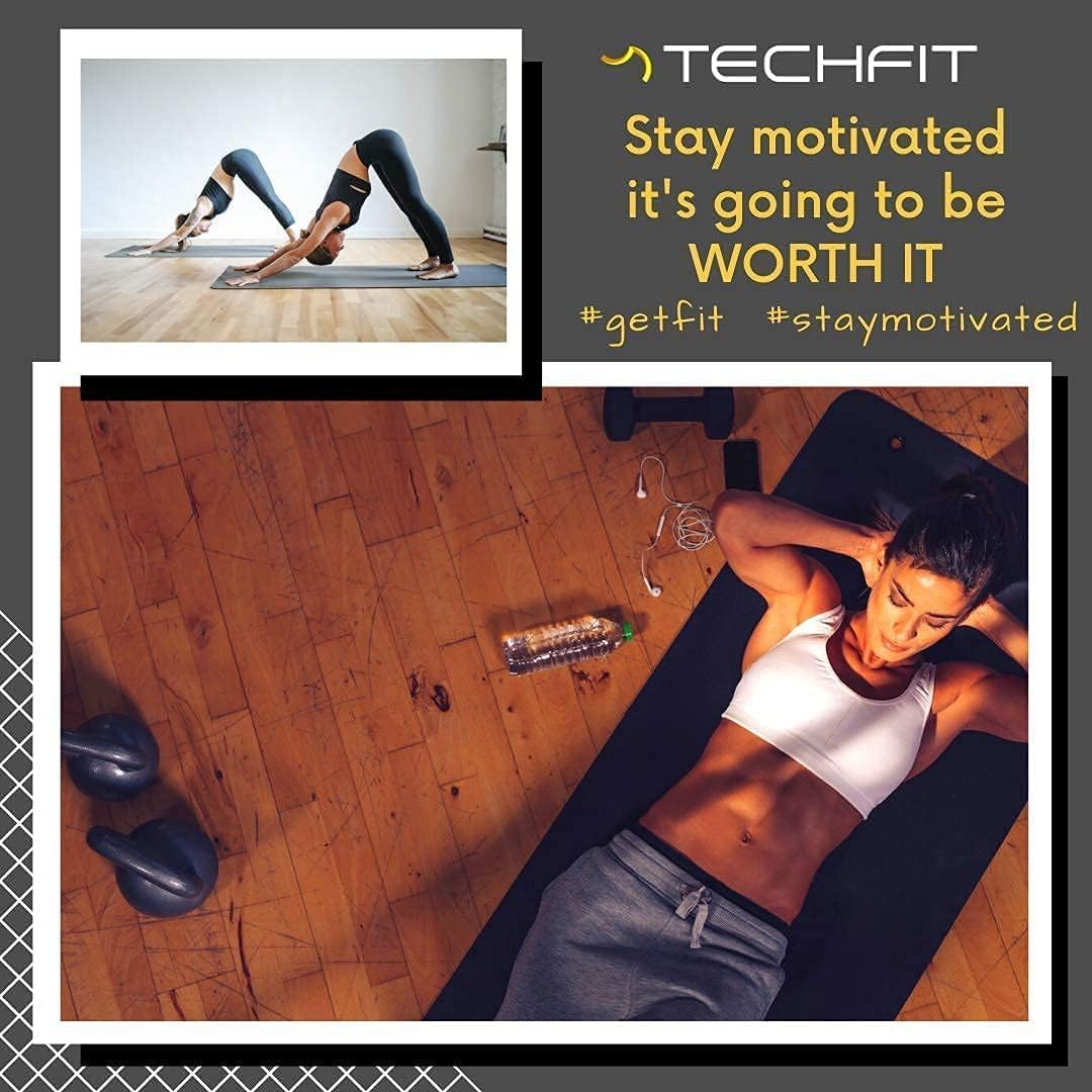 TechFit Yogamatte Rutschfest für das Fitnessstudio zu Hause - Pilates Matte für das Heimtraining, Yo