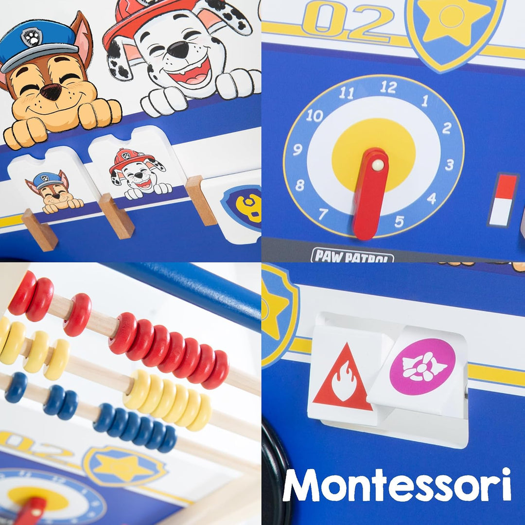 roba Bully-Schiebebus Paw Patrol für Kinder - Lauflernwagen/Puppenwagen aus Holz mit Spielfunktionen