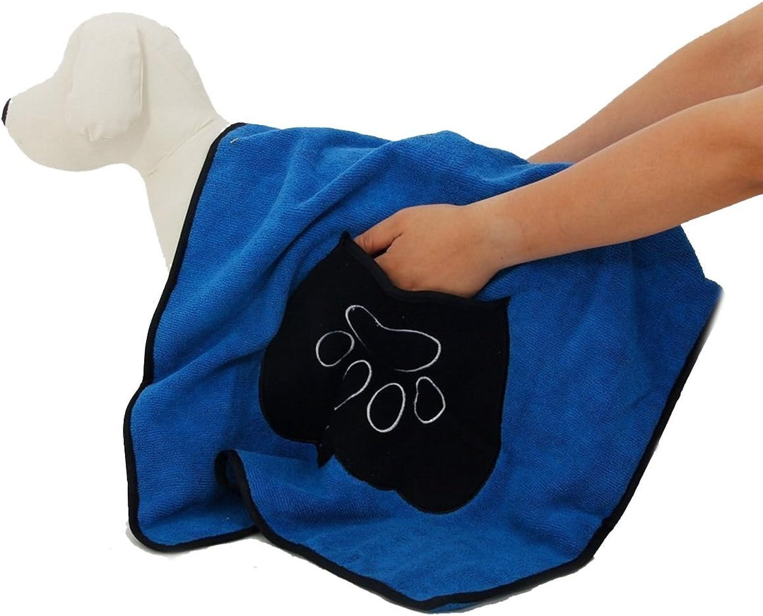 Sporty Mikrofaser Handtuch für Katzen und Hunde Towel in 3 Farben saugfähig (Blau), Blau
