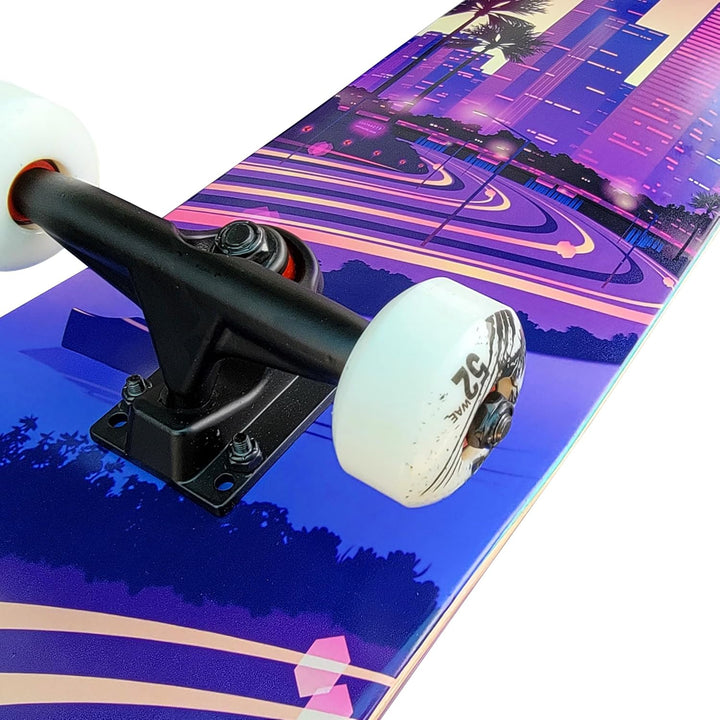 CONTRACT 5 Komplett Skateboard Highway-City - für Kinder und Jugendliche - 7-lagiges Ahornholz Deck