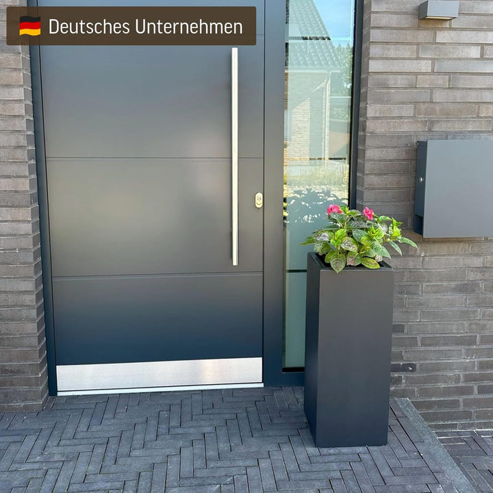 VIVANNO Pflanzkübel Blumenkübel Übertopf Säule Fiberglas Anthrazit Block 75x30x30, 75x30x30 cm Anthr