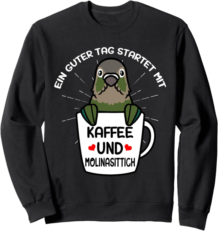 Molinasittich Papagei Grünwangen-Rotschwanzsittich Kaffee Sweatshirt