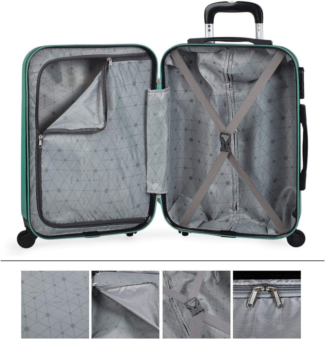 ITACA - Trolley Handgepäck Cabin Trolley Koffer Reisekoffer Hartschalenkoffer mit Zahlenschloss - Ka