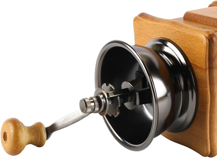 Manuelle Kaffeemühle, Kaffeemühle, Kaffeebohnenmühle, Vintage-Holz-Kaffeemühle mit einstellbarer Zah