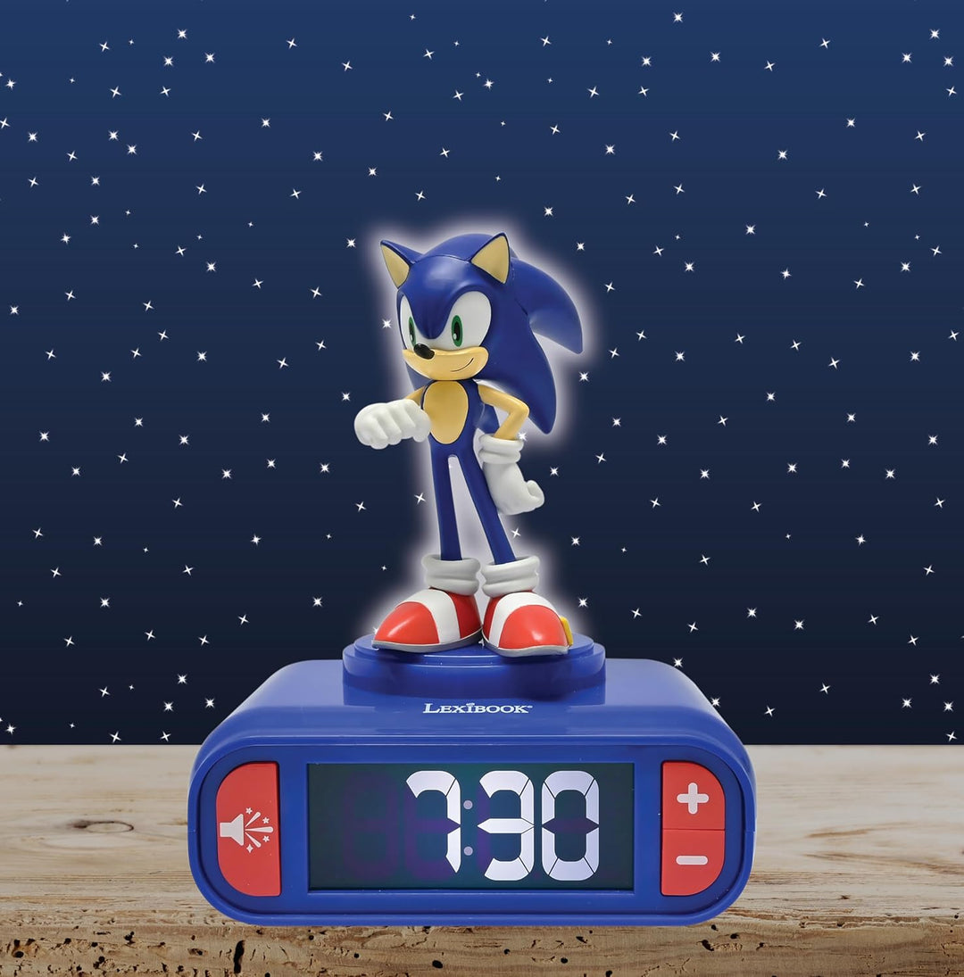 Lexibook, Sonic The Hedgehog, Sonic Nachtlicht-Wecker, Klänge und Melodien, Hintergrundbeleuchtetes