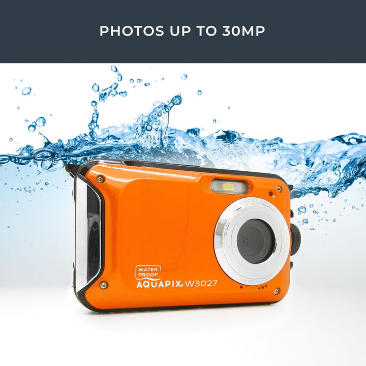 Aquapix W3027 'Wave' Unterwasserkamera, wasserfest bis 3 m, 2.7" Display, bis zu 30 MP Auflösung, 4X