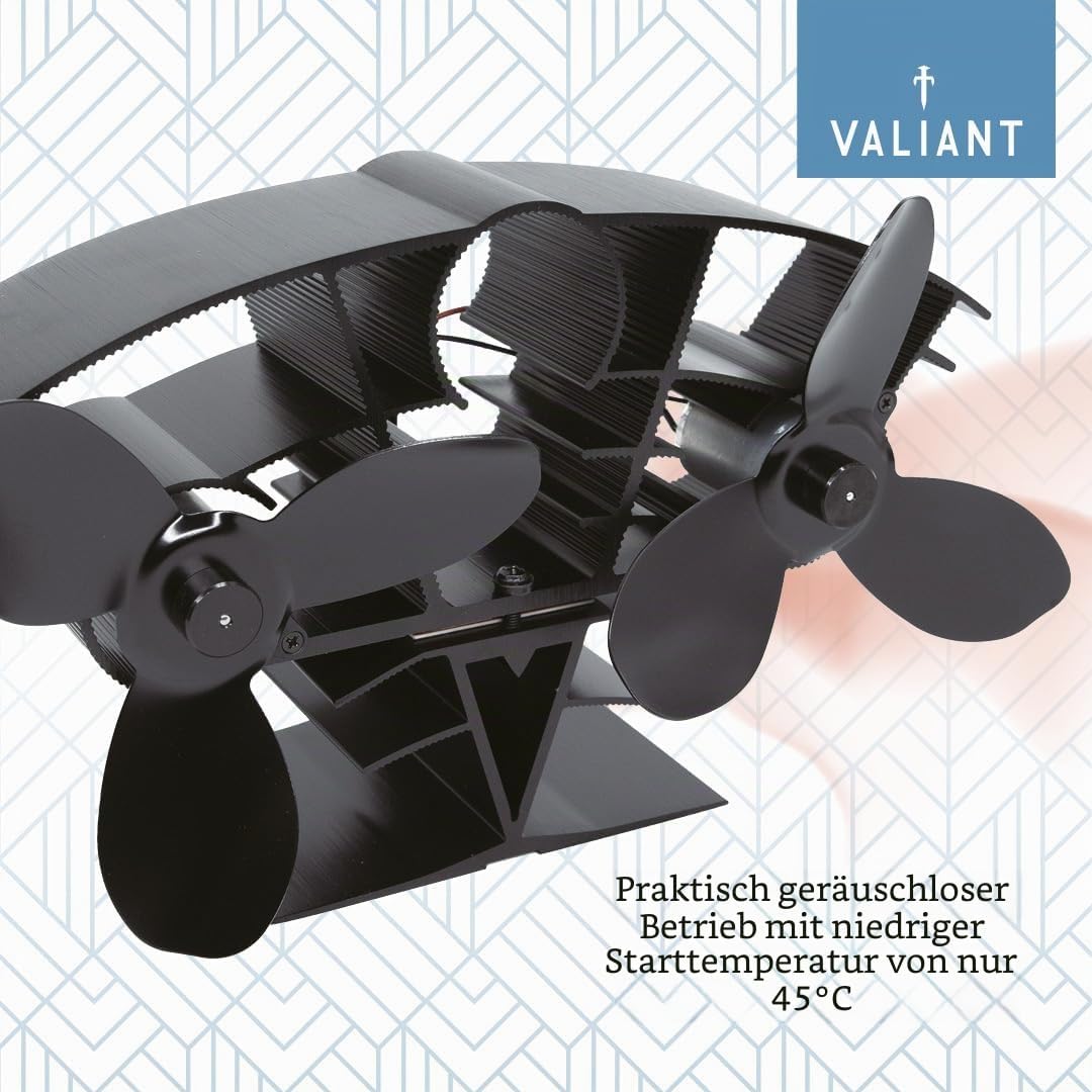 Valiant Whirlwind Ofenventilator – warmluftzirkulierend, wärmebetriebener Holzbrenner-Ventilator