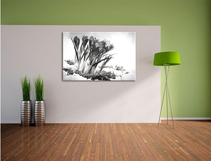 Pixxprint Frühling florwer Hintergrund als Leinwandbild/Grösse: 100x70 cm/Wandbild/Kunstdruck/fertig