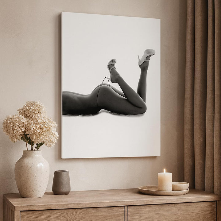 Bilder auf Leinwand Frau Akt Pose Leinwandbild mit Rahmen 45x80cm Wandbilder Dekoration Wohnzimmer S